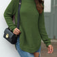 Slit Round Neck Long Sleeve Sweater