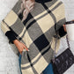 Plaid Turtleneck Poncho