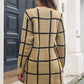 Plaid Round Neck Long Sleeve Sweater Dress