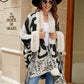 Faux Fur Trim Poncho