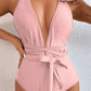 Tied Crisscross Wide Strap One-Piece Swimwear