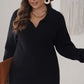 Plus Size Collared Neck Long Sleeve Sweater