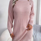 Decorative Button Turtleneck Sweater Dress