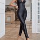 Zip-Up Sleeveless Slim Fit Jumpsuit