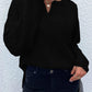 Notched Long Sleeve Sweater