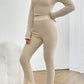 Ribbed V-Neck Long Sleeve Cropped Top and Pants Set