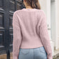 V-Neck Long Sleeve Cropped Sweater