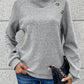 Geometric Buttoned Long Sleeve Sweatshirt