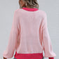 Contrast Trim Drop Shoulder Pullover Sweater