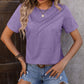 Heathered Round Neck Short Sleeve T-Shirt