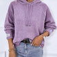 Texture Drawstring Long Sleeve Hooded Sweater