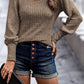 Scoop Neck Long Sleeve Blouse