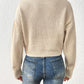 Cable-Knit Slit Drop Shoulder Sweater