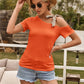 Tied Asymmetrical Neck Cold Shoulder T-Shirt