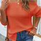 Ribbed Cold Shoulder Long Sleeve Knit Top