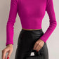 Mock Neck Long Sleeve Knit Top