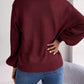 Cable-Knit Square Neck Long Sleeve Sweater