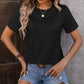 Heathered Round Neck Short Sleeve T-Shirt