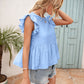 Lace Detail Round Neck Peplum T-Shirt