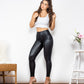 Full Size PU Leather Zip Detail Leggings