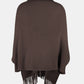 Fringe Open Front Long Sleeve Poncho