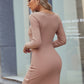 Ruched V-Neck Long Sleeve Wrap Dress