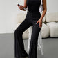 Strapless Lace-Up Jumpsuit