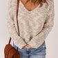 Heathered Chunky Knit Twisted Open Back Sweater