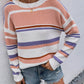 Striped Drop Shoulder Round Neck Pullover Sweater