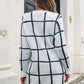 Plaid Round Neck Long Sleeve Sweater Dress