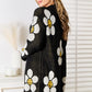 Double Take Floral Button Down Longline Cardigan