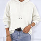 Texture Drawstring Long Sleeve Hooded Sweater