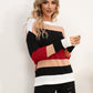 Striped Round Neck Dropped Shoulder Sweater