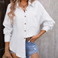 Textured Pocketed Button Up Dropped Shoulder Shirt