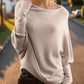 Texture Round Neck Long Sleeve Sweater