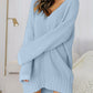 V-Neck Long Sleeve Mini Sweater Dress