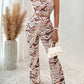 Printed Sleeveless Wide Leg Jumpsuit