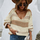 Color Block V-Neck Dropped Shoulder Sweater