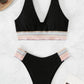 Contrast Textured High Cut Swim Set