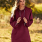 Textured Drawstring Tunic Hoodie