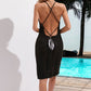 Crisscross Halter Neck Openwork Cover-Up Dress