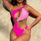 One-Shoulder Cutout Ring Detail One-Piece Swimsuit