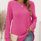 Ribbed Round Neck Long Sleeve T-Shirt