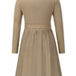 Surplice Neck Tie Front Pleated Sweater Dress