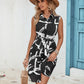 Tied Printed Button Up Tank Dress