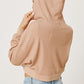 Waffle-Knit Drawstring Zip Up Hoodie