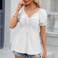 Eyelet Drawstring Short Sleeve T-Shirt