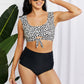 Marina West Swim Sanibel Crop Swim Top and Ruched Bottoms Set in Black