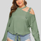 Plus Size Cold-Shoulder Tied Top