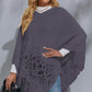 Round Neck Fringe Detail Poncho